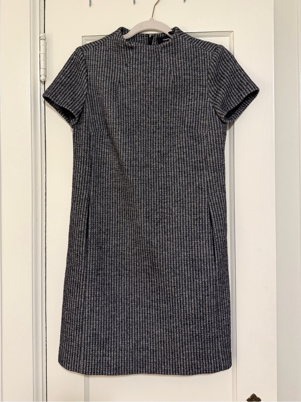 Theory Jasneah Wool Herringbone Dress